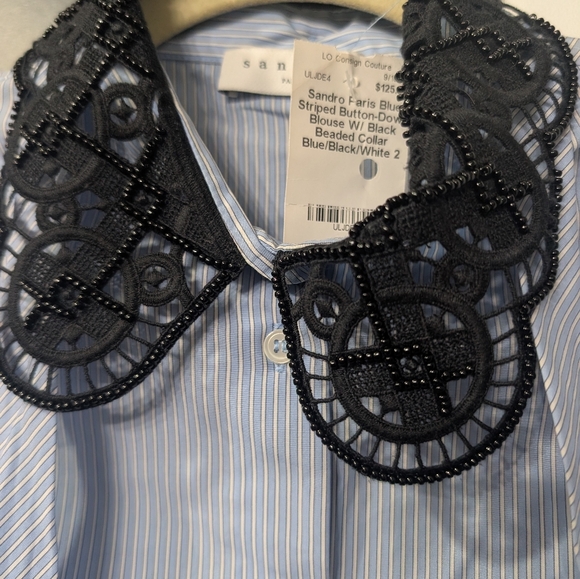 Sandro Carrillon Beaded Collar Dress Shirt - Picture 4 of 6